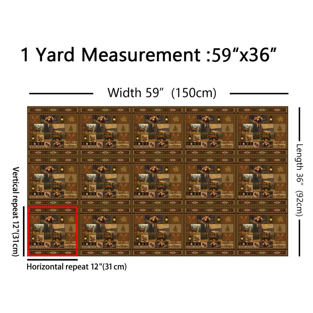 Rustic Bear Upholstery Fabric 2 Yards
