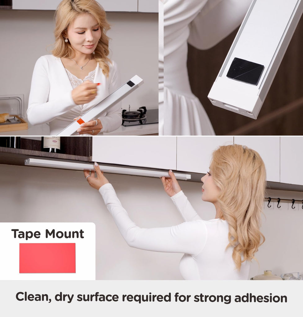 Under Cabinet Lighting Plug in 9 Inch, 120V Motion Sensor Lights Indoor, 3CCT 3000/4000/5000K, Aluminum Linkable