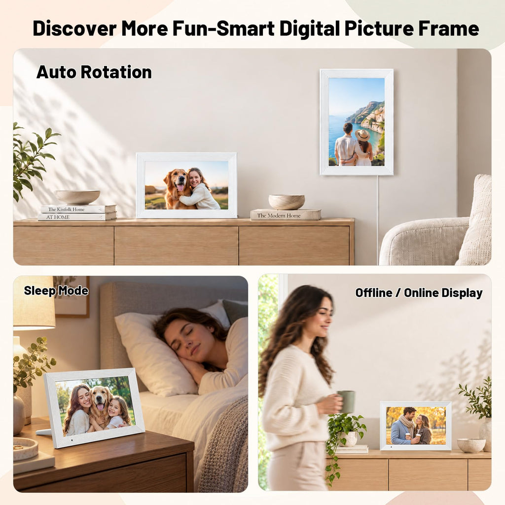 Digital Picture Frame, 10.1 Inch Electronic Photo Frames