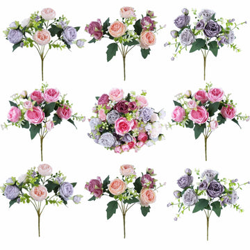 8 Pack Peonies Artificial Flowers Centerpieces for Tables