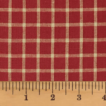 Primitive Red 7 Homespun Cotton Plaid Fabric by - Sold by The Yard