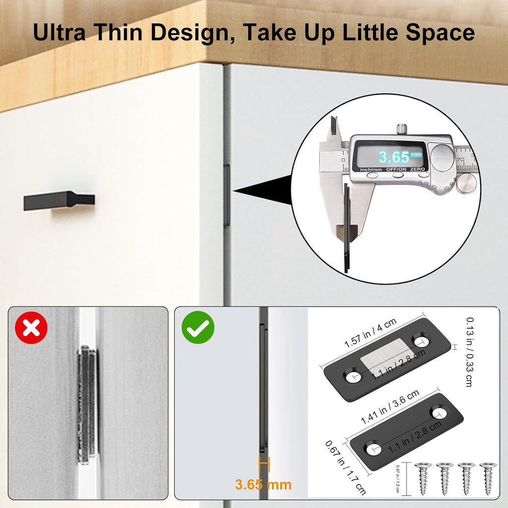 Cabinet Magnetic Catch 4 Pack Ultra Thin Cabinet Door Magnets Stick on Drawer Magnets Cabinet Latch Magnetic Closures