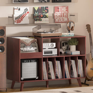 Large 48'' Record Player Stand with Display Area