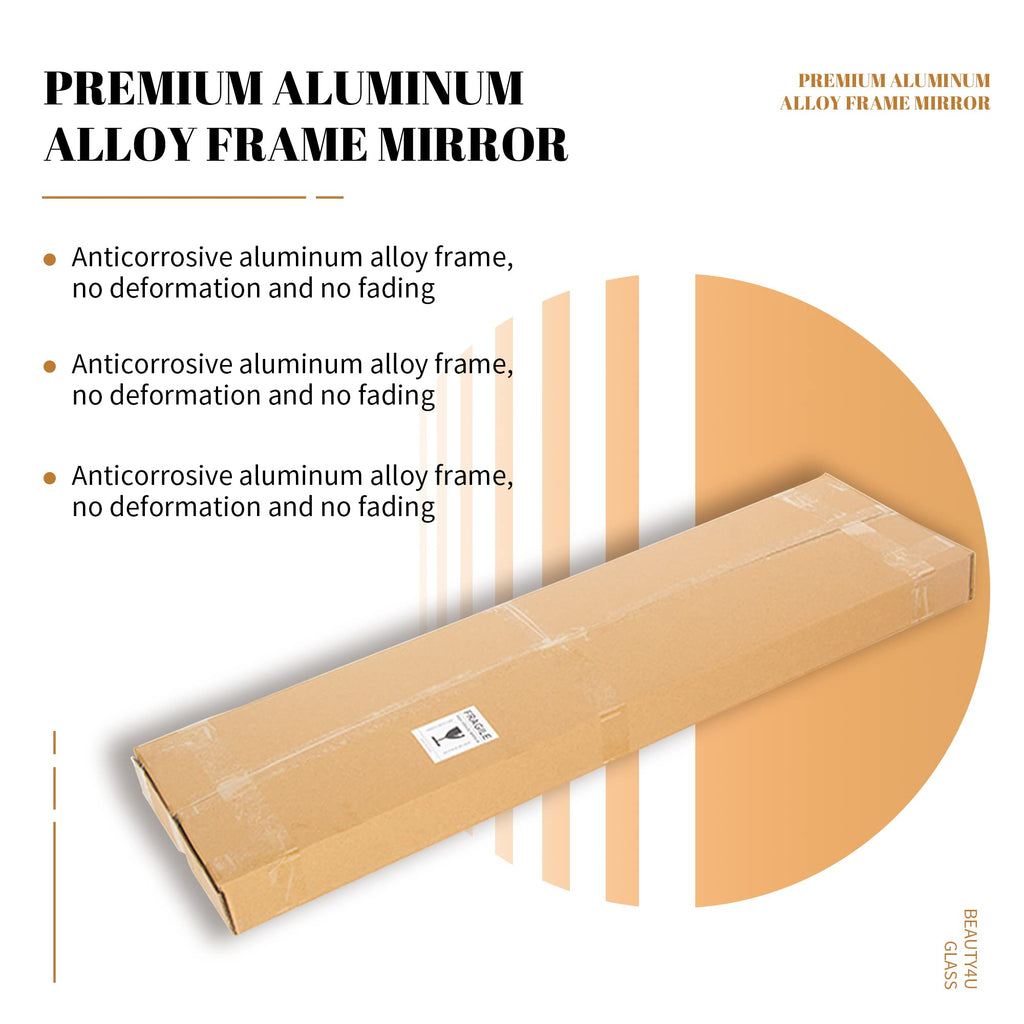71" x 32" Full Length Mirror with Stand, Gold Large Floor Mirror