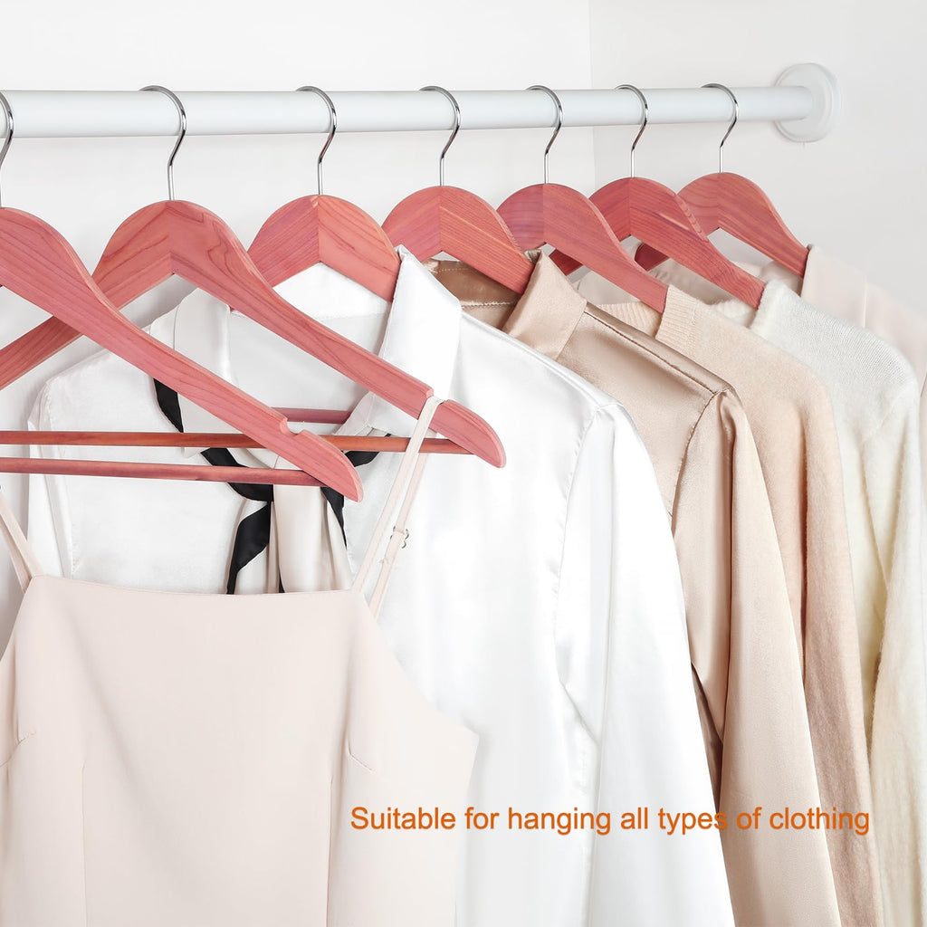 American Red Cedar Wooden Clothes Hangers for Closet 30 Pack