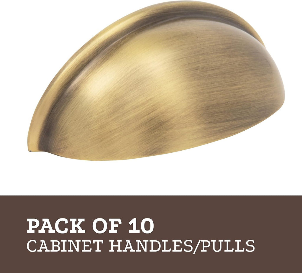 Cup Handle Pull 3" Hole Center - Antique Brass