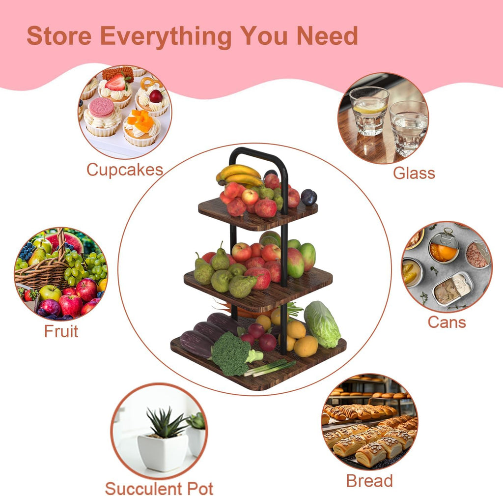 Cupcake Stand, 3-Tier Dessert Stand for 32 Cupcakes, Wood & Metal Tower Display Premium Holder Dessert Tree Tower