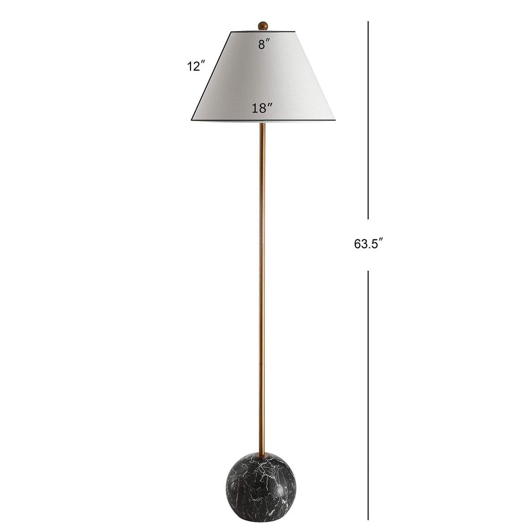Miami Modern Minimalist 63.5" LED Floor Lamp Metal, Gold/Black