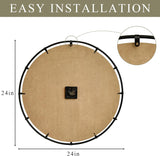 Rustic Farmhouse Wall Clock 24 Inch, Vintage Oldtown London Wooden Large Clock with Silent Tick, for Bedroom, Office