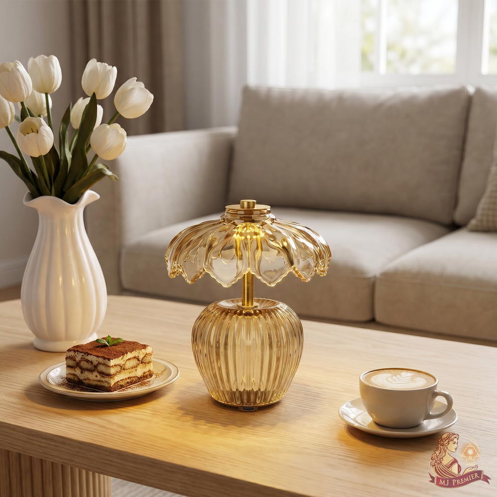 Rechargeable Table Lamp, Small Cordless Lamp with Timer, Yellow