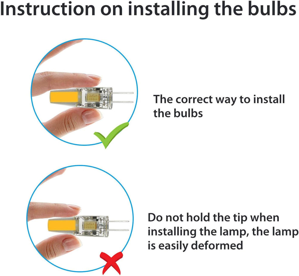 G4 LED Bulb 12V Bi-Pin Base 1.5W LED COB Light Bulbs (10 Pack) 10W Halogen Replacement Warm White 3000K T3 G4 Base No