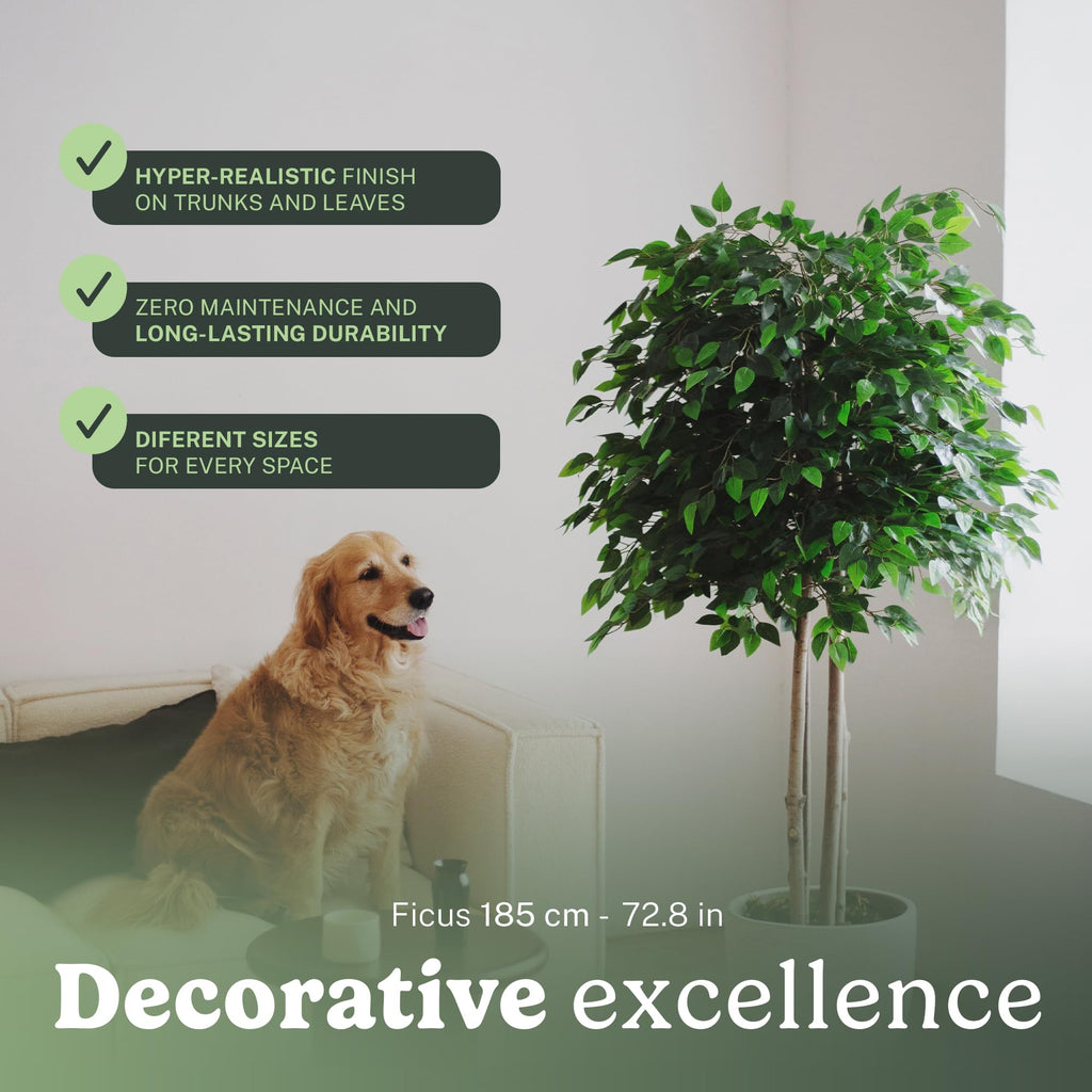 7ft Artificial Ficus Tree Plant - Realistic Fake Indoor Plants
