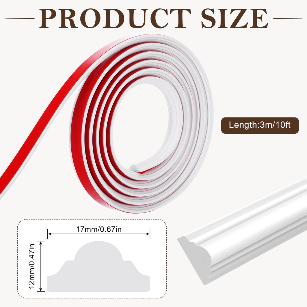 2 Pcs 10FT Flexible Peel and Stick , White