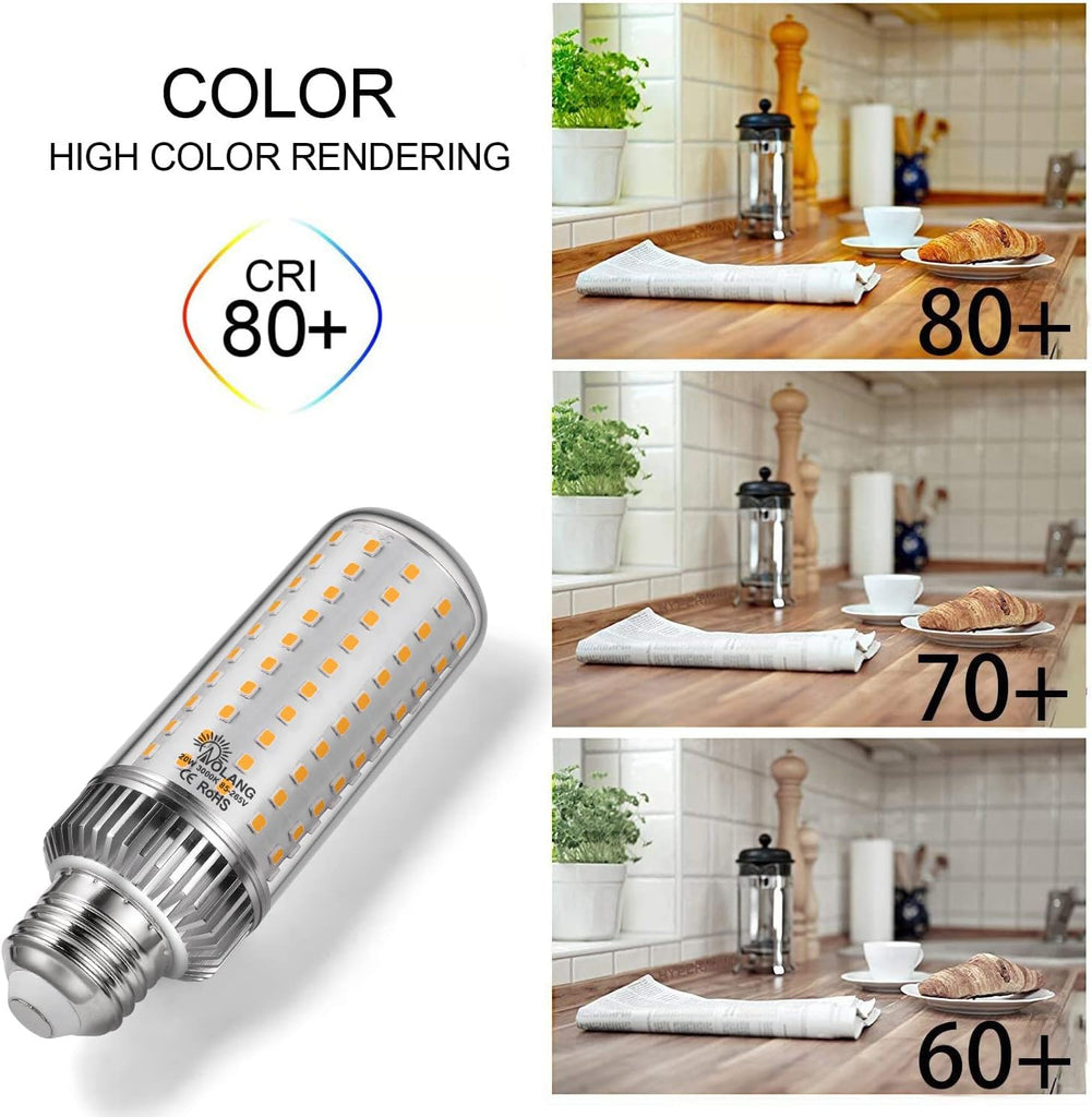 E26 LED Bulb,20W LED Corn Light Bulb 180W Equivalent 3000K Warm White 2000LM Non-dimmable Flicker Free Ceiling Fan
