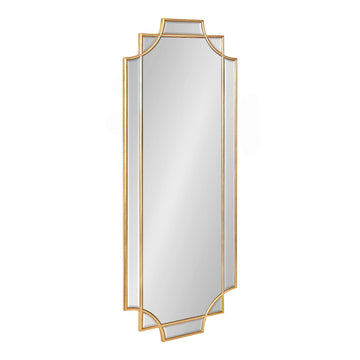 Minuette Glam Wall Mirror, 16 x 42, Gold, Elegant Traditional Home Decor with A Boho Charm
