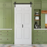 36" x 84" Paintable Bifold Barn Door, No Assembly Required, 6 Panels Bi Fold Barn Door with Hardware