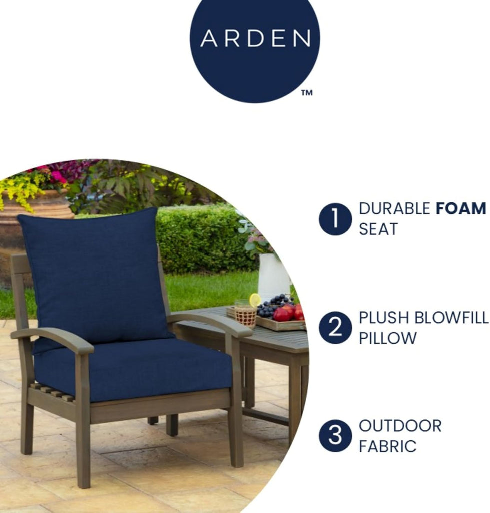 Outdoor Deep Seat Cushion Set, Foam, 24x24, Sapphire Blue | Sofa, Couch, Conversation Set, Premium High-Density Foam
