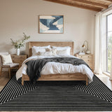 5x7 Washable Modern Abstract Area Rug, Boho Low Pile Non-Slip Carpet for Bedroom Office