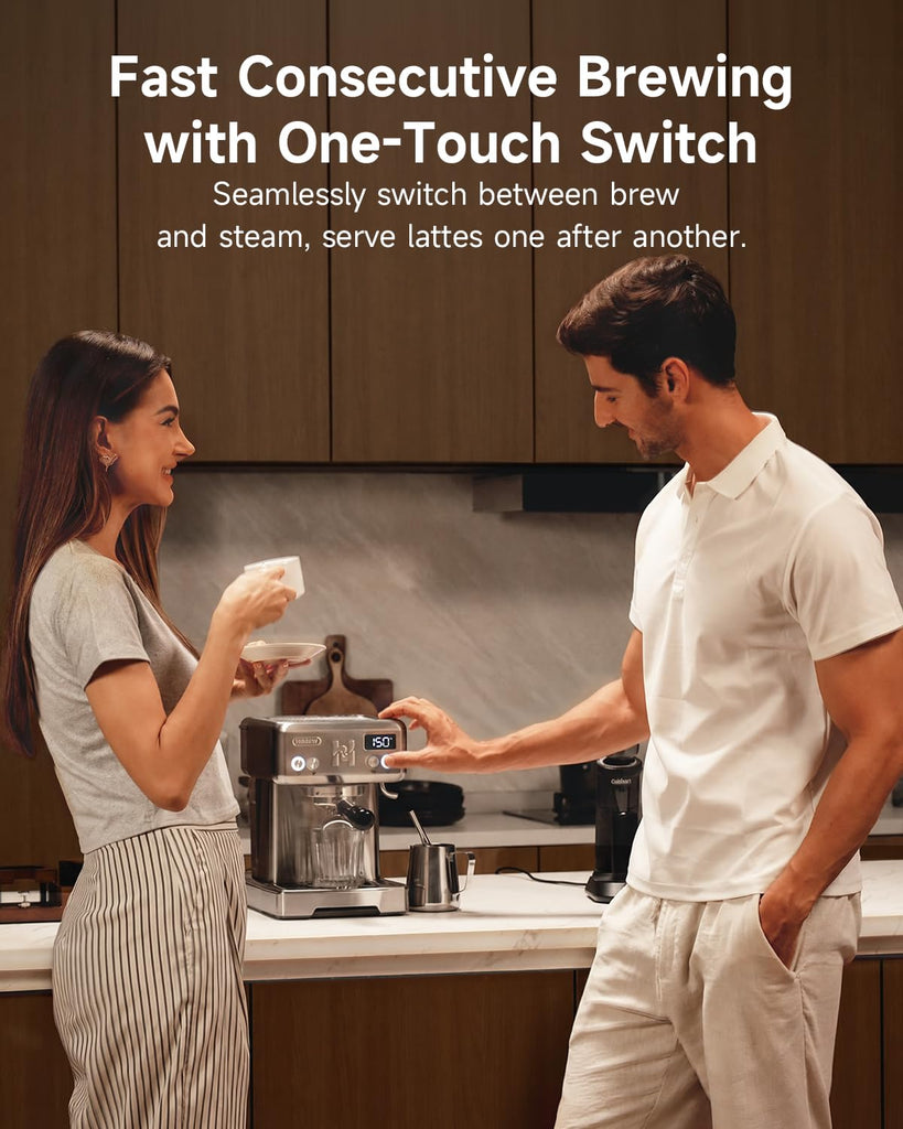 Customizable 58mm Espresso Machine, One-Touch Pressure Release