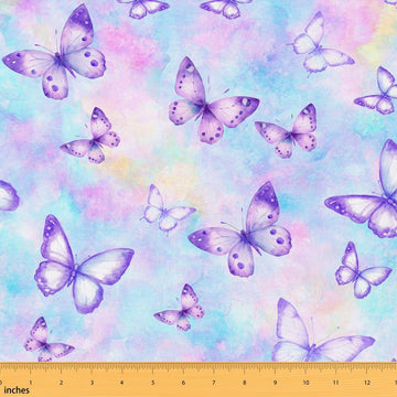 Butterfly Fabric By The Yard, Watercolor Butterflies Upholstery Fabric