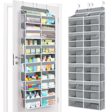 Over The Door Organizer, 6 Tier Extra Large Behind Door Storage of 12 Compartments, 80lbs Heavy Duty Door Organizer