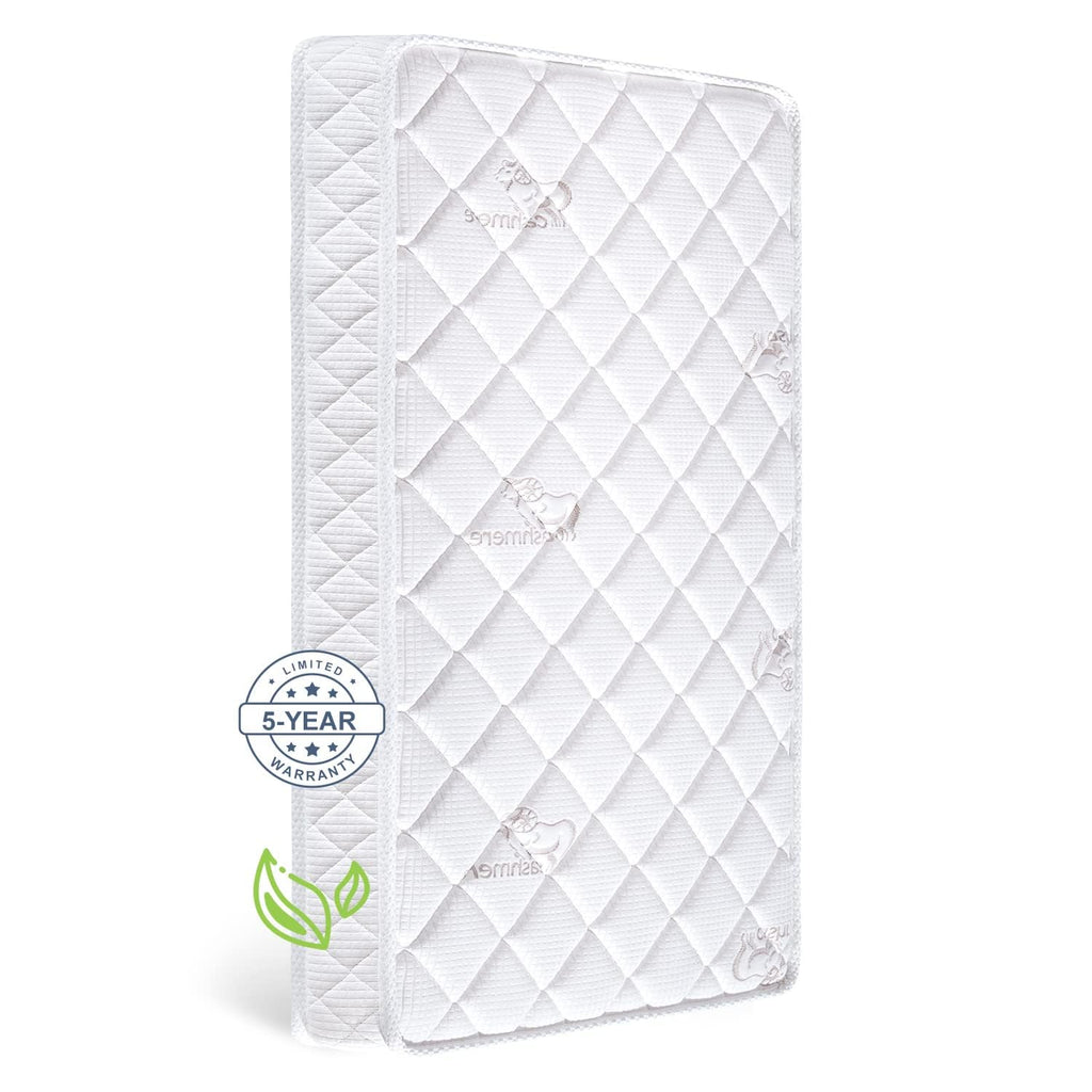 Premium Crib & Toddler Mattress,100% Knitted Fabric, Premium Fleece Surface-Hypoallergenic, 5" Thick Firm Soft Crib
