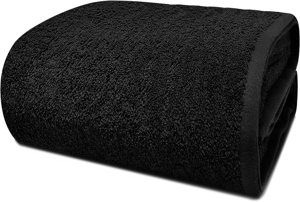 Pack of 1 Jumbo Bath Sheet 40x80 Inches, Oversized Black Bath Towels, Fluffy and Thick Extra Large Bath Sheets