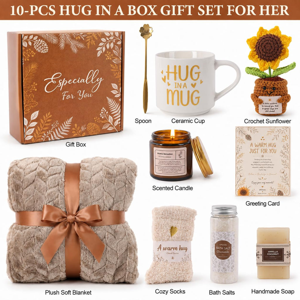 Get Well Soon Gifts Basket for Women Care Package, Spa Self Care Gift Set