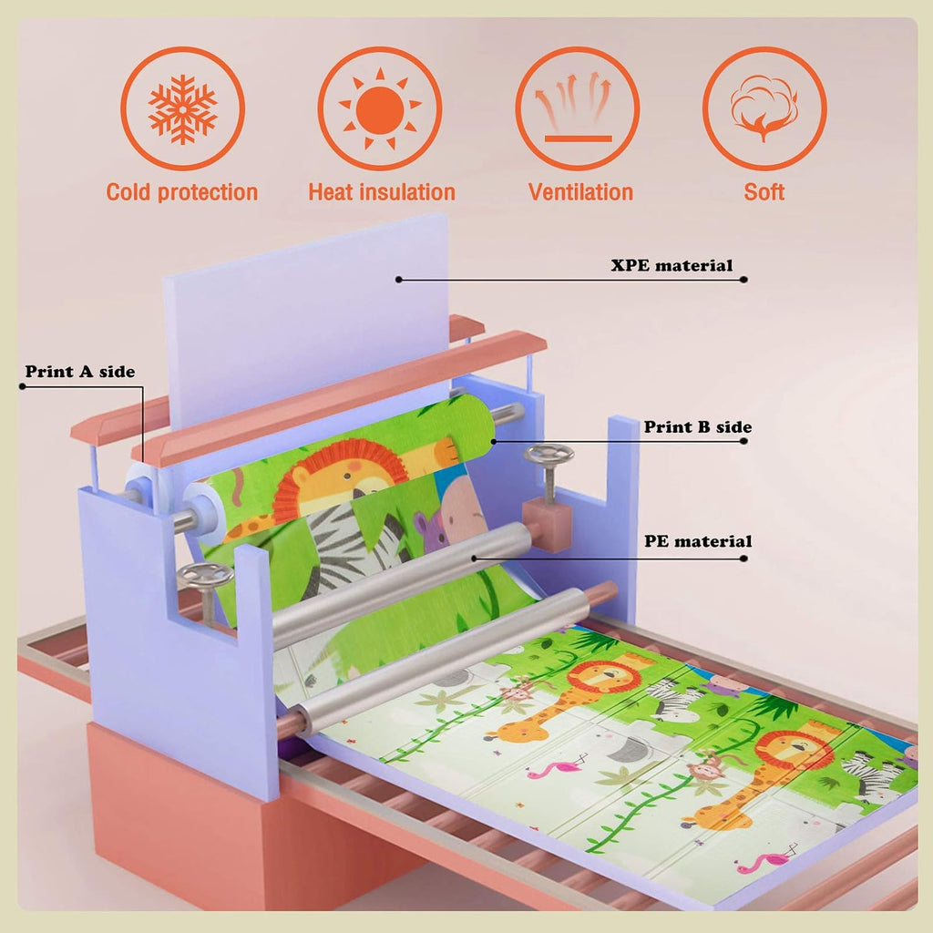 Baby Play Mat, Extra Large Foldable Playpen Mat, Reversible Foam Play Mat for Babies and Toddlers 6-12 Months