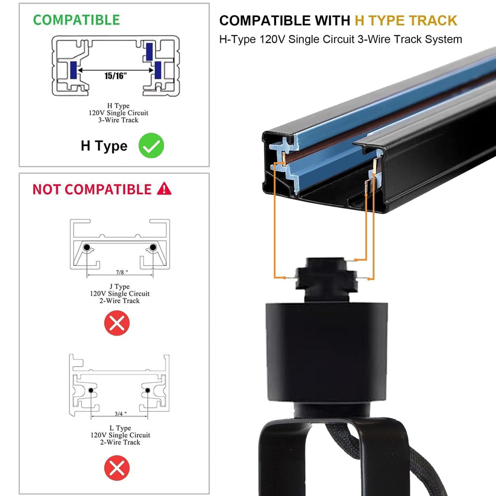 Dimmable LED Track Lighting Heads H Type GU10 Ceiling Spotlights