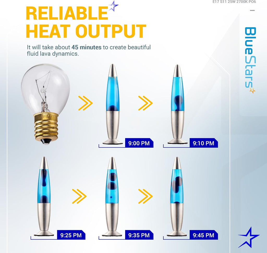 Lava Lamp Bulbs 25 Watt S11 E17 Intermediate Base