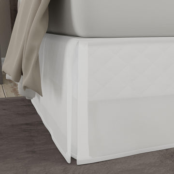 Classic Tailored, Microfiber, 14" Drop Length Bed Skirt Dust Ruffle, King, White