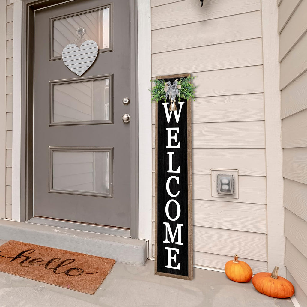 Outdoor Welcome Sign, 45"×9", Wood