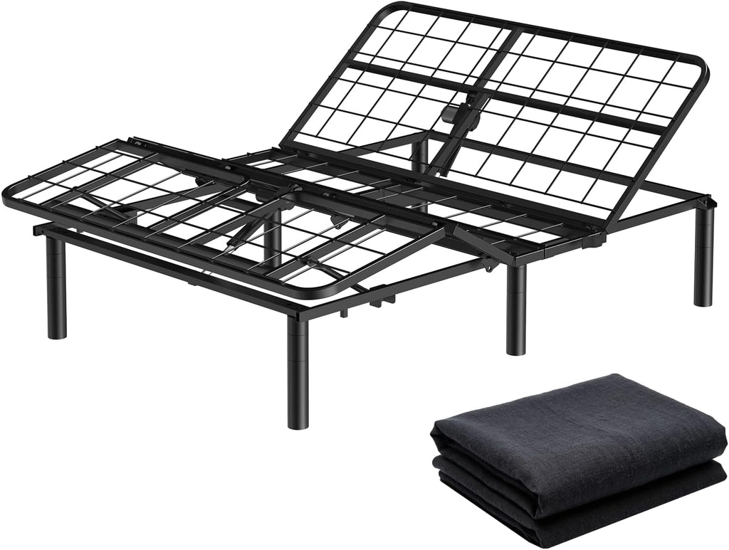 Amada Queen Adjustable Bed Frame with Head and Foot Incline, Quiet Motor
