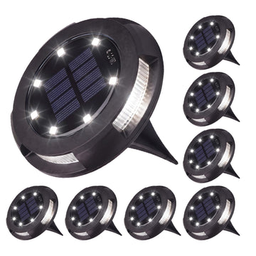 8 Pack Solar Ground Lights Uplight Sidelight 4000K Driveway Lights