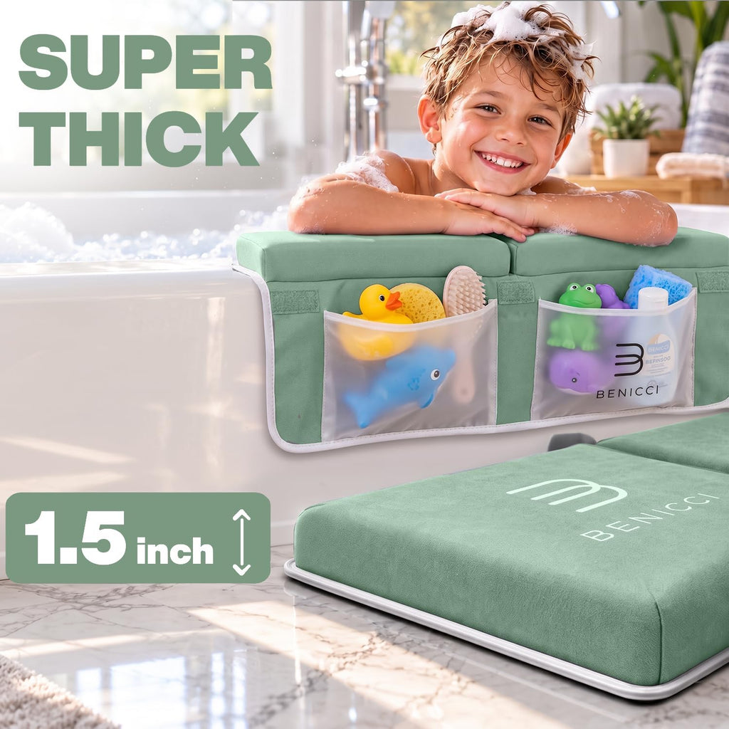 Bath Kneeler and Elbow Rest Pad Set, Kneeling Mat for Baby Bathing