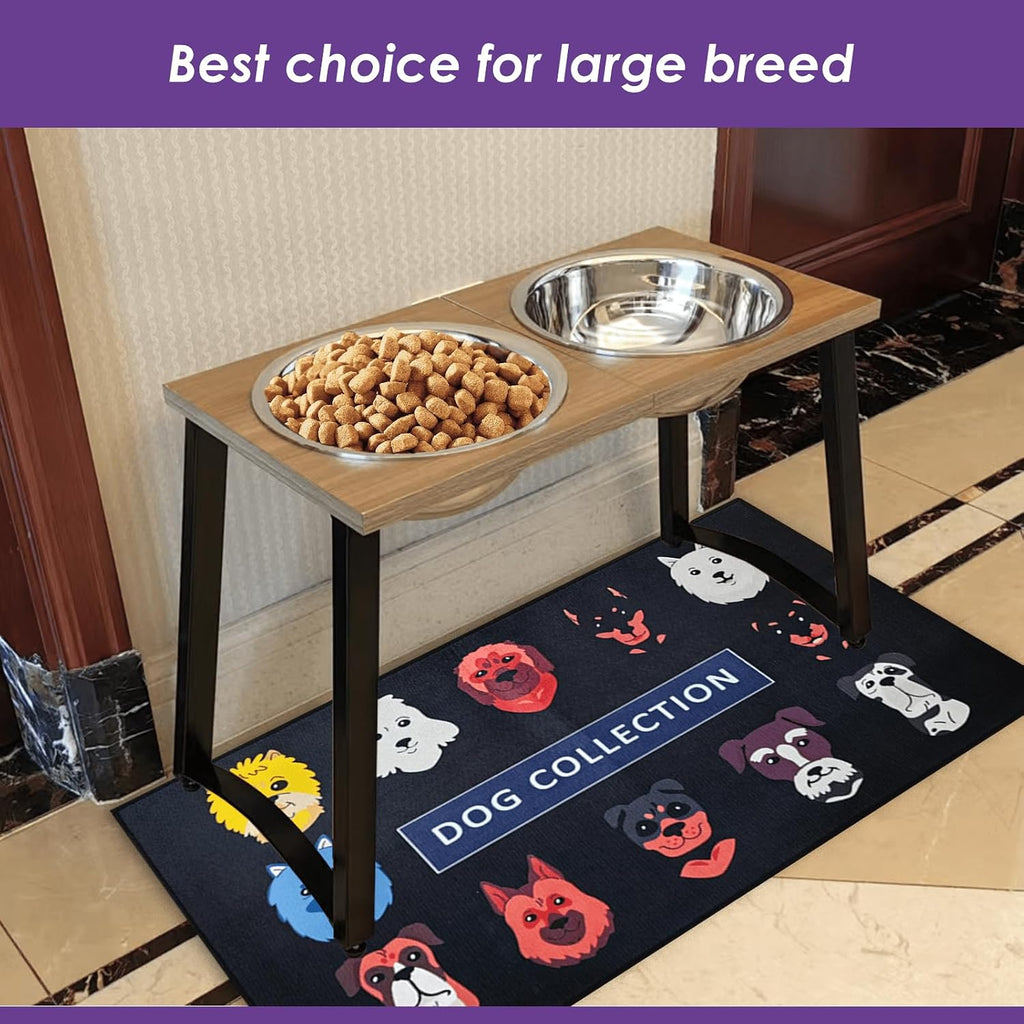Elevated Dog Bowls for X-Large Dogs with Spill Proof Mat 2 X-Large 3000ML(13CUPS) Stainless Steel Dog Bowls, 16.5"