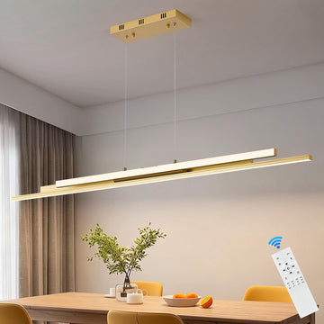 3 LED Linear Pendant Light 52 inch Gold Island Light Dimmable