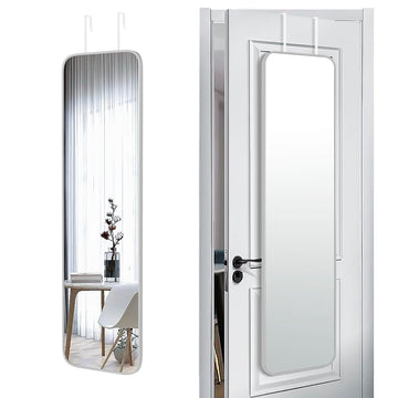 47x14" Full Length Mirror Over the Door Hang or Wall Mounted Silver