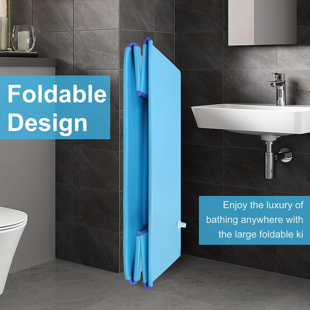 39" Foldable Bathtub, Large Folding Tub for Kids
