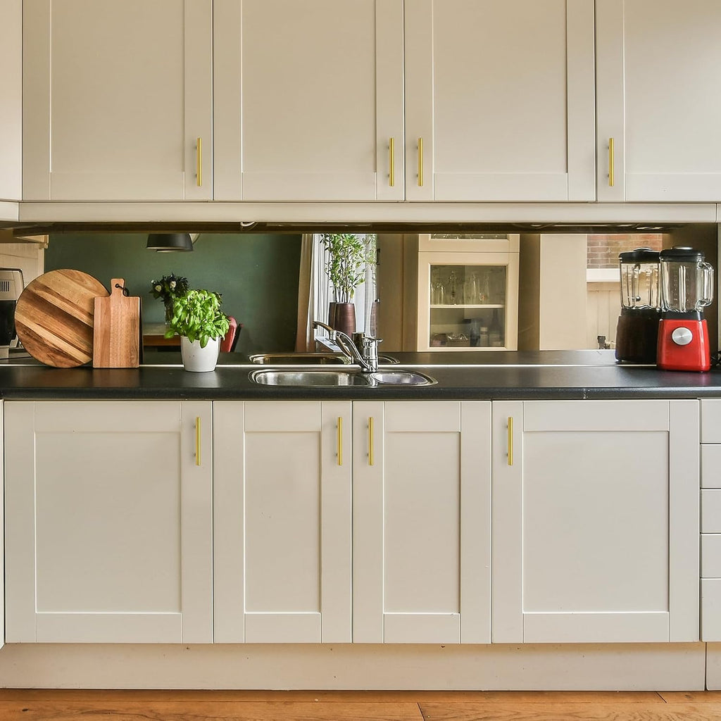 30 Pack 5 Inch Cabinet Pulls Kitchen Cabinet Handles with 3 Inch Hole Center Brushed Brass Cabinet Hardware Stainless