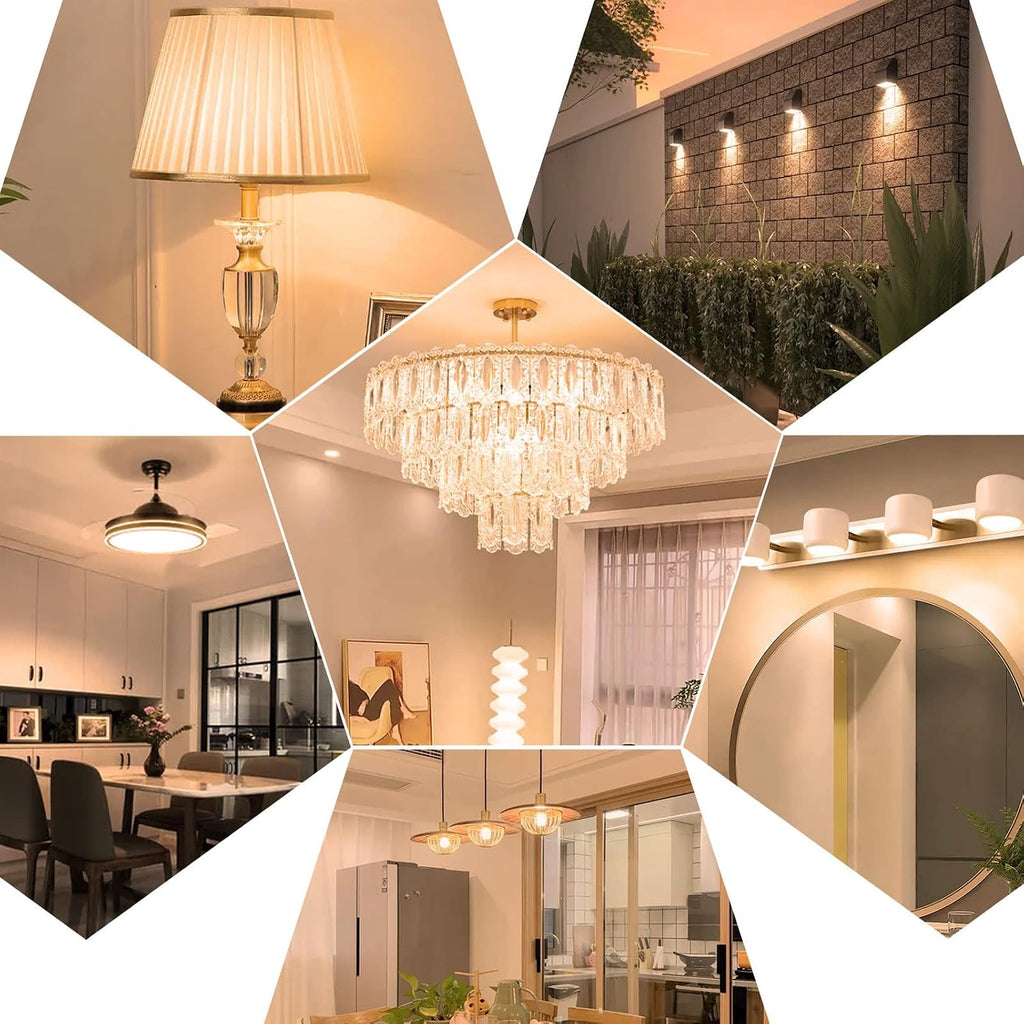 G45 Globe Light Bulbs E12 Candelabra Base 3W 110V Warm White 2-Pack