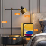 22.2" Modern Desk Lamp, Metal Table Lamp with LED Bulb, Adjustable Reading Lamps, Mid Century Task Lamp