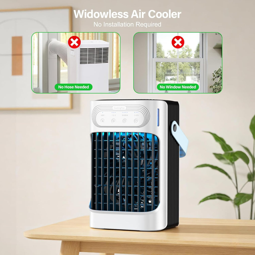 Portable Air Conditioners Cooling Fan, 800ml Mini Air Conditioner Portable AC Unit with 3 Cool Mist & Speeds