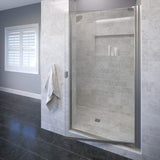 Armon 32.75 to 34.25 in. width, Semi-Frameless Pivot Shower Door, Clear Glass, Brushed Nickel Finish
