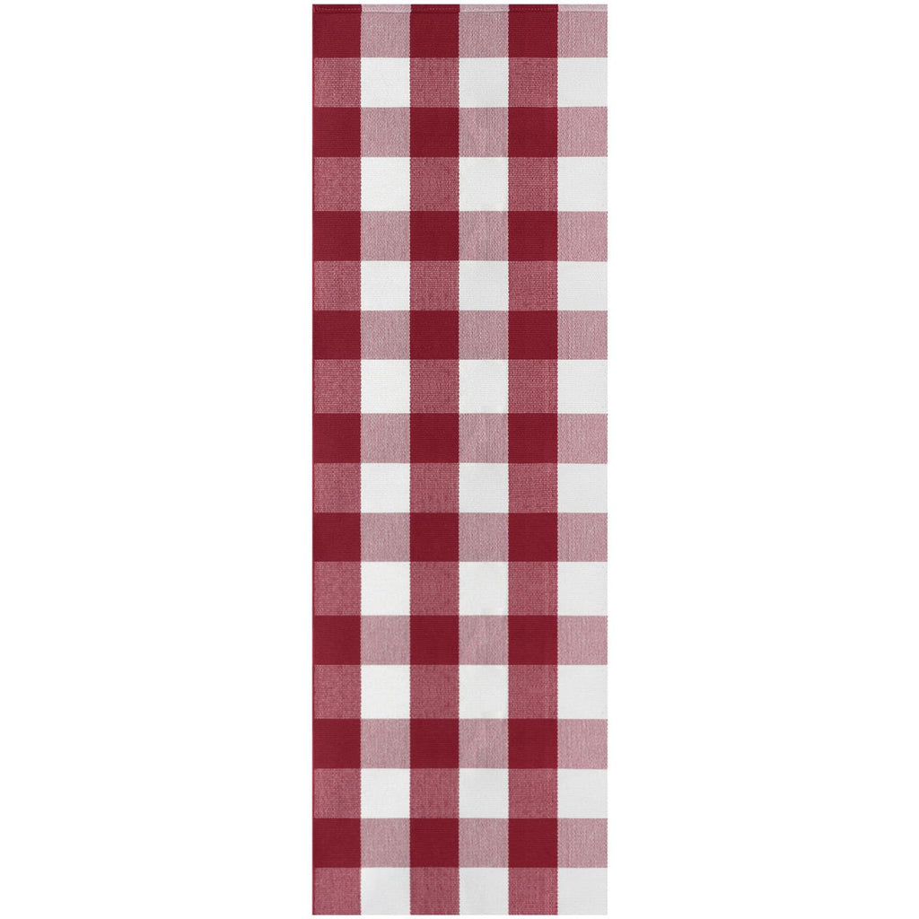 Christmas Buffalo Plaid Runner Rug 2x6, Washable, Red White