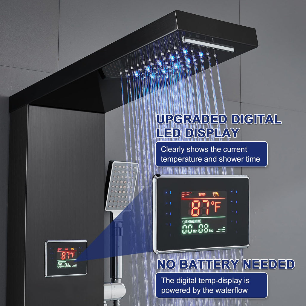 5-in-1 LED Rainfall Waterfall — Shower Heads | Casa Home Living