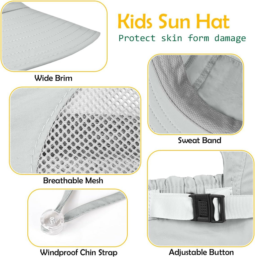 Kids Sun Hat UPF50+ Summer Beach Play Sun Protection Hats with Neck Flap