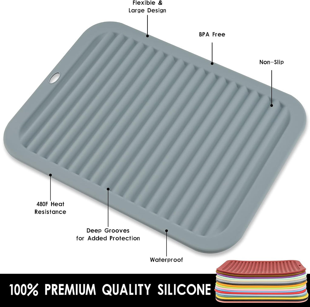 Silicone Trivets for Hot Dishes, Pots and Pans, Hot Pads Counter, Silicone Pot Holders Mats, Heat Resistant Mat