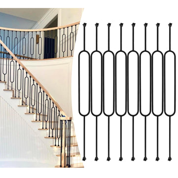 8-Pack Oval Balusters for Staircase 44''x1/2'' Square Balusters